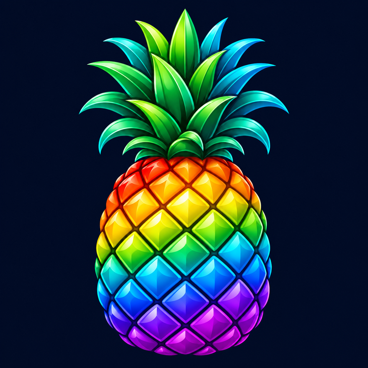 Bright rainbow pineapple illustration